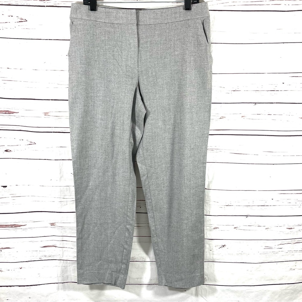 St. John Womens Pants Size 10 Gray Trouser Sltraight‎ Leg Wool Blend.